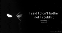 i said i did n't bother not i could n't