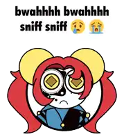 a cartoon drawing of a girl with the words bwahhhh bwahhhh sniff sniff on the bottom