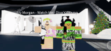 two cartoon characters are standing next to each other with the words liv morgan watch me diva 's catamp