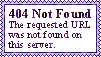 a purple and white sign that says 404 not found the requested url was not found on this server .