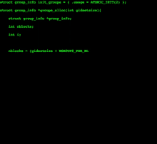 a black screen with green text that says atomic_init