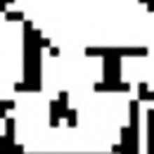 a black and white image of the letters i and t in a pixel art style .