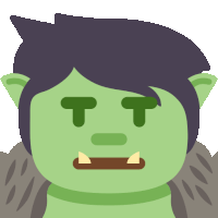 a cartoon illustration of an orc with a t on its face