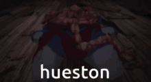 a picture of a monster with the word hueston written on it