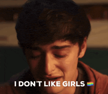 a young man is crying and saying `` i don 't like girls '' .