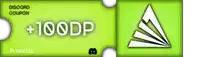 a green discord coupon that says 100dp on it