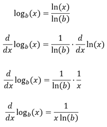 a mathematical equation with the letters ln and b