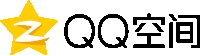 a logo for qq space with a yellow star in the middle