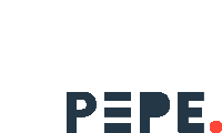 a logo for a company called pepe with a red circle in the middle