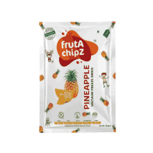 a bag of fruta chipz pineapple vacuum freeze dried fruit