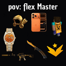 a black background with the words pov flex master on top