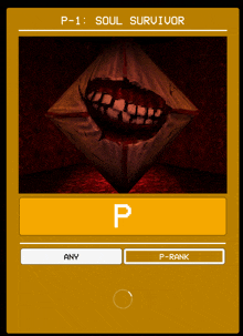 a card that says p-1 soul survivor with a picture of a face