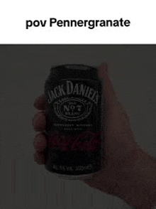 a person is holding a can of jack daniel 's and coca cola in their hand .