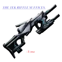 a drawing of a rifle with the words the tek rifle suffices below it