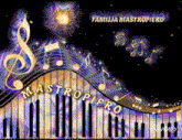 a painting of a piano with the words familia mastropiero