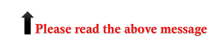 a sign that says " please read the above message " with an arrow pointing up