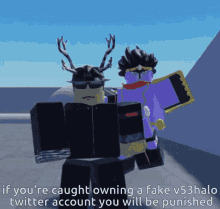 a cartoon character with antlers is standing next to a purple star platinum