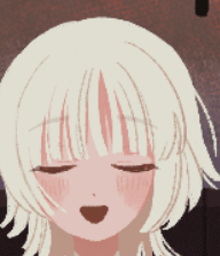 a drawing of a girl with white hair