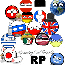 a poster that says countryball world rp in the corner