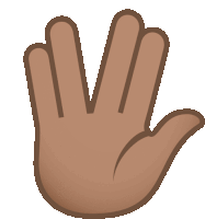 a brown hand with four fingers extended