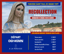 a poster for recollection paroissiale shows a picture of a woman