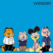 a weezer album cover with garfield and friends