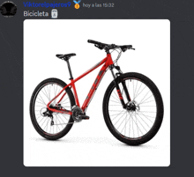 a picture of a red bicycle with the name viktorelpajeros9 on the bottom