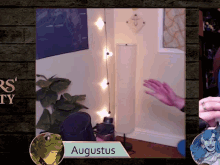 a picture of a room with a sign that says augustus on it