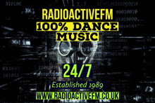 a poster for radioactive fm 100 % dance music