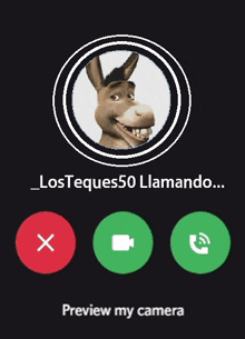 a picture of a donkey with the words losteques50 llamando