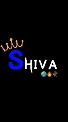 the name shiva is on a black background