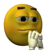 a yellow smiley face with gloves on it 's hands