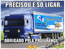 a blue truck that says produtos de limpeza on it