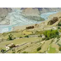 a valley with a river running through it