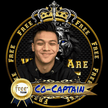 a picture of a young man with a crown and the name co-captain