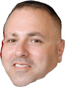 a close up of a man 's face with a red circle around his mouth .