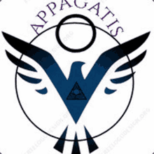 the logo for appagattis has a bird with wings and an all seeing eye