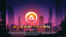 an ad for alexa token shows a city skyline