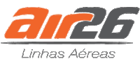 a logo for air26 linhas aereas is shown in orange and gray