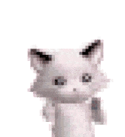 a pixel art of a cat waving its paw .