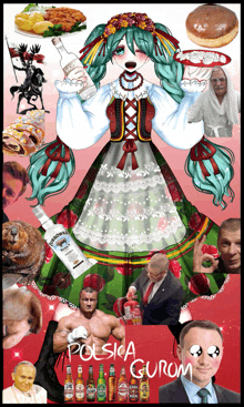 a poster with a girl in a traditional costume and the words polska gurom