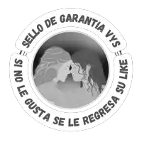 a picture of two women kissing in a circle with the words " sello de garantia vys "