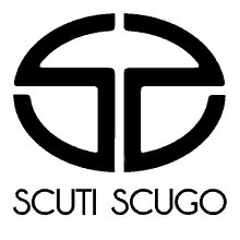 a logo for scuti scugo with a white background