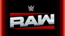 a wrestling logo that says raw on a red and black background