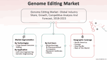 a diagram of the genome editing market showing the various types of users