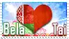 a picture of a heart with the word bela on it .