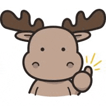 a cartoon moose giving a thumbs up sign .