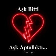 a poster with a glowing broken heart and the words ask bitti