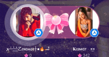 a picture of a man and a woman with the name zindagi on the bottom left