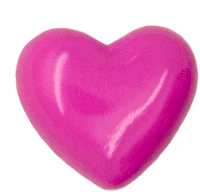 a pink heart on a white background with a white border